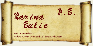 Marina Bulić vizit kartica